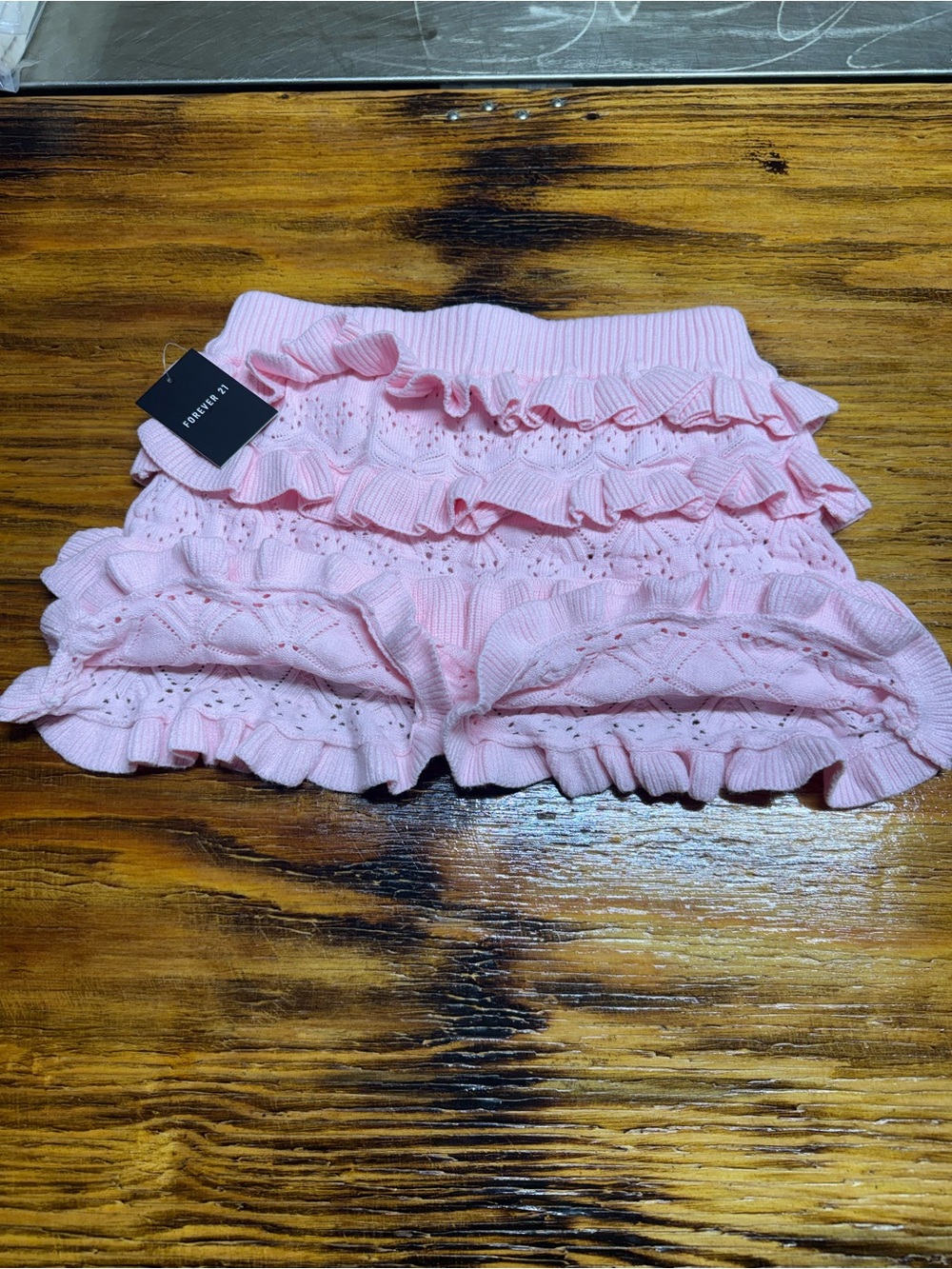 Forever 21 Light Pink Ruffled Knit Baby/Toddler Shorts